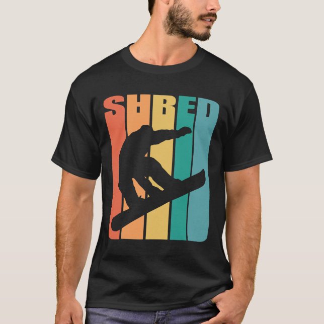 Snowboard Retro 70s Picture Silhouette Fun Gift Sn T-Shirt (Front)