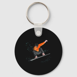 Snowboard Retro Funny Vintage Winter Snowboarding Key Ring