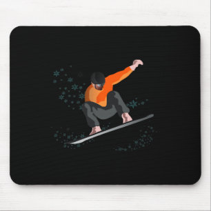 Snowboard Retro Funny Vintage Winter Snowboarding  Mouse Mat