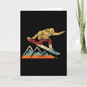 Snowboard Retro Outfit Ski Skiing Skier Mountain V Card