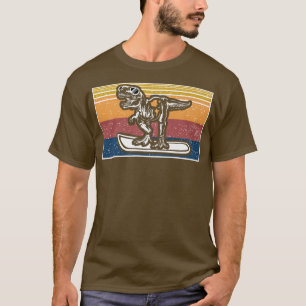 snowboard retro sports snow dinosaurs snowboarding T-Shirt