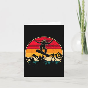 Snowboard Retro Sunset Style Snowboarding Winter S Card
