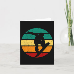 Snowboard Retro Sunset Winter Sports Alpine Skier Card