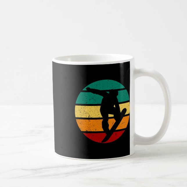 Snowboard Retro Sunset Winter Sports Alpine Skier  Coffee Mug (Right)