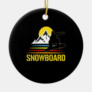 Snowboard Retro Vintage Ceramic Tree Decoration