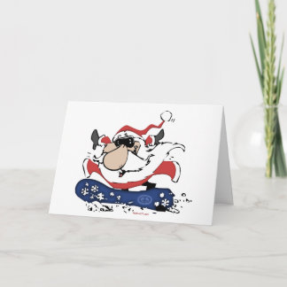 Snowboard Santa cards