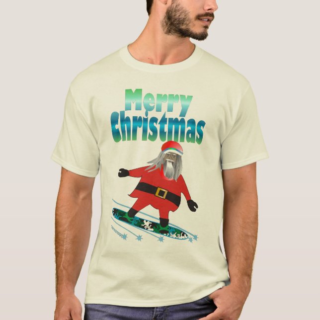 Snowboard Santa T-Shirt (Front)
