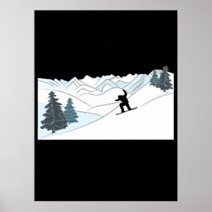 Snowboard Scene Winter Sports Poster