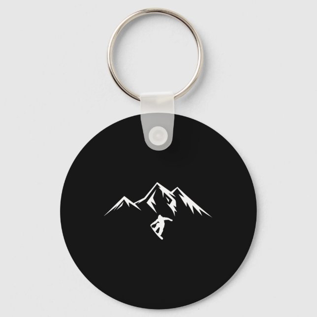 Snowboard Shirt Snow Mountain Winter Snowboarding  Key Ring (Front)