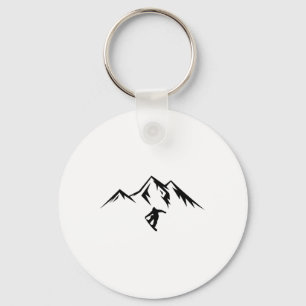 Snowboard Shirt Snow Mountain Winter Snowboarding Key Ring