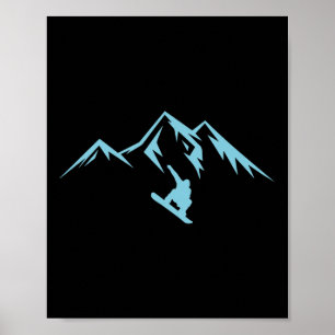 Snowboard Shirt Snow Mountain Winter Snowboarding Poster