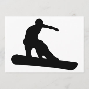 snowboard silhouette invitation