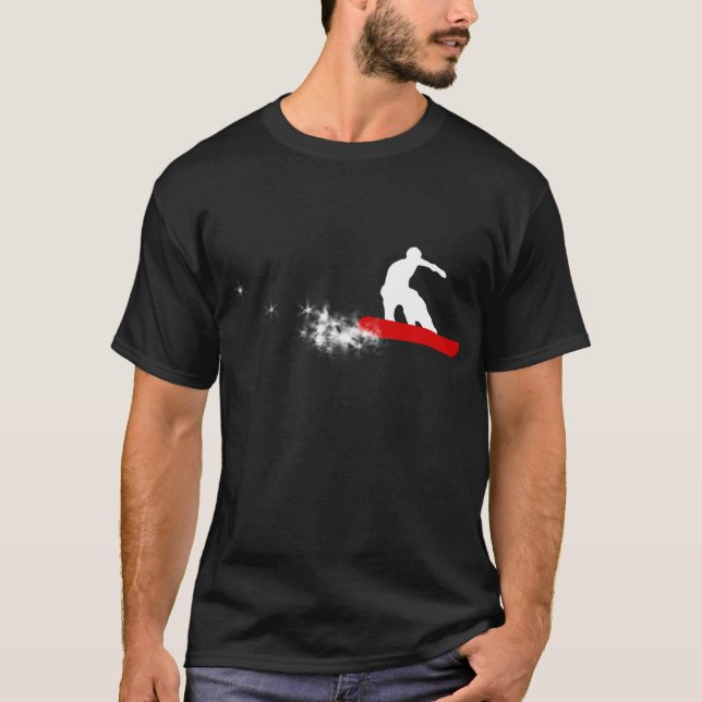 snowboard. simple. red. T-Shirt (Front)