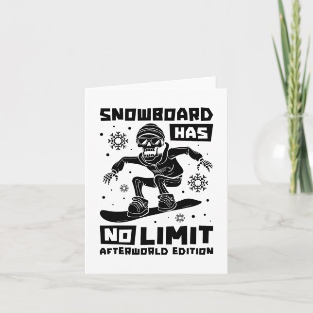 Snowboard Skeleton Winter Sports - Snowboarding Sn Card (Front)
