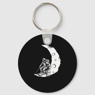 Snowboard Ski Skiing - Snowboarding Crescent Moon  Key Ring