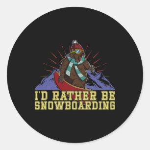 Snowboard Skiing Snowboarder Competitive Activity Classic Round Sticker