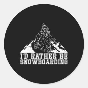 Snowboard Skiing Snowboarder Competitive Activity Classic Round Sticker