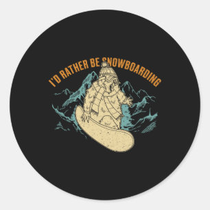 Snowboard Skiing Snowboarder Competitive Activity Classic Round Sticker