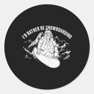 Snowboard Skiing Snowboarder Competitive Activity Classic Round Sticker