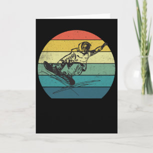 Snowboard Slide Tricks Snow Winter Vintage Retro Card