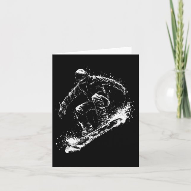 Snowboard Sliding In Style  Card (Front)