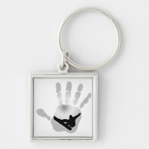 snowboard snow flakes key ring