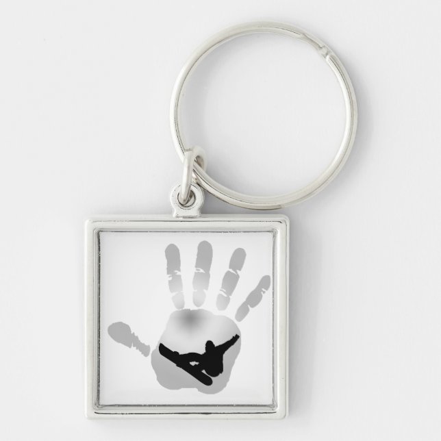 snowboard snow flakes key ring (Front)