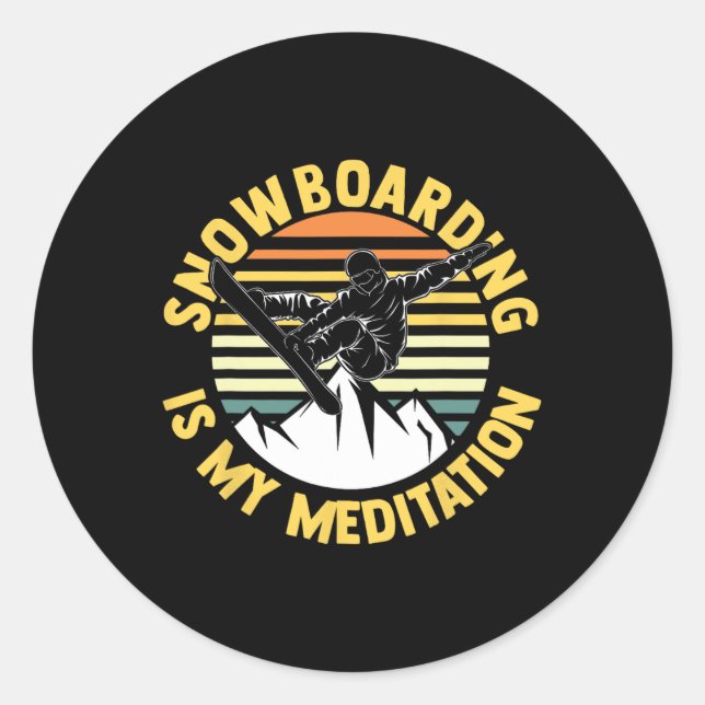 Snowboard Snowboarder Snowboarding 2  Classic Round Sticker (Front)