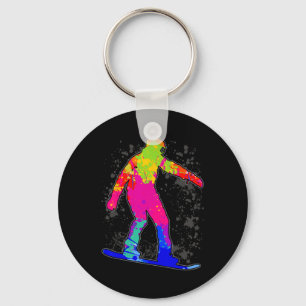 Snowboard Snowboarder Snowboarding Boys Kids Men 2 Key Ring