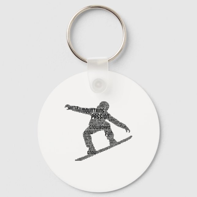 Snowboard Snowboarder Snowboarding Boys Men Kids  Key Ring (Front)