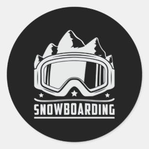 Snowboard Snowboarder Snowboarding Snow Funny Gift Classic Round Sticker