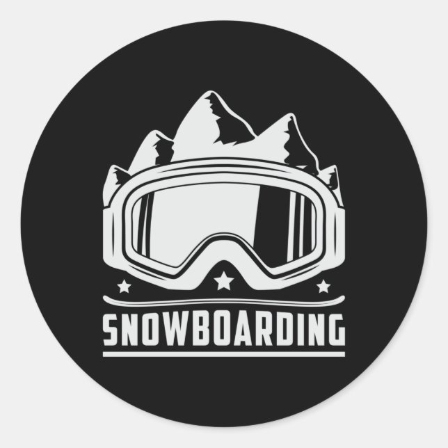 Snowboard Snowboarder Snowboarding Snow Funny Gift Classic Round Sticker (Front)