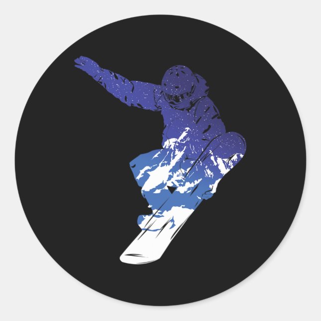 Snowboard Snowboarder Snowboarding Winter Sports S Classic Round Sticker (Front)