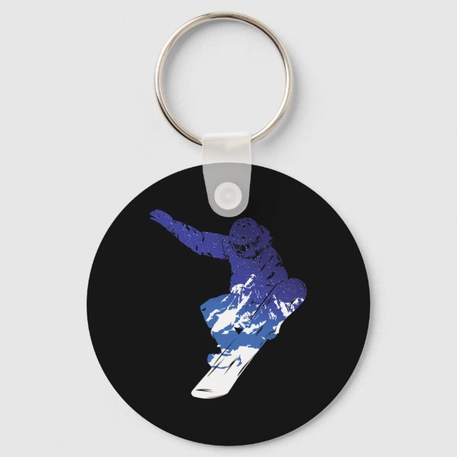 Snowboard Snowboarder Snowboarding Winter Sports S Key Ring (Front)