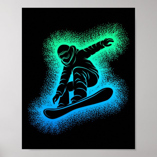 Snowboard Snowboarding Kids Boys Men  Poster (Front)