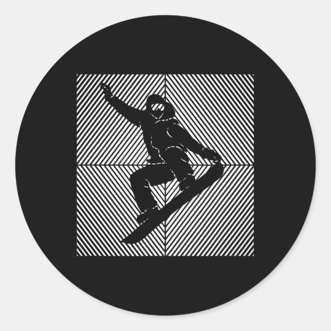 Snowboard Snowboarding Skilift Snowboarder  Classic Round Sticker (Front)