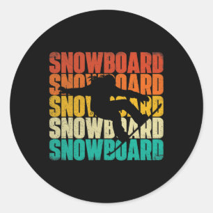 Snowboard - Snowboarding Snowboarder Downhill Inst Classic Round Sticker