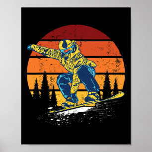 Snowboard Snowboarding Snowboarder Vintage Winter  Poster