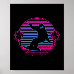 Snowboard Snowboarding Winter Sports Retro Vintage Poster