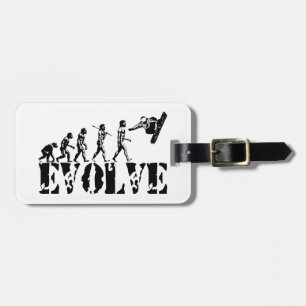 Snowboard Snowbording Sport Evolution Art Luggage Tag