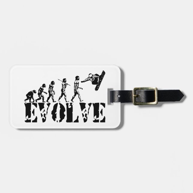 Snowboard Snowbording Sport Evolution Art Luggage Tag (Front Horizontal)