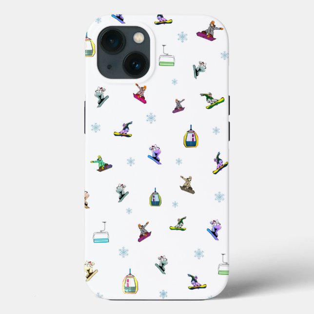 Snowboard Sports Pattern Drawing Phone / iPad case (Back)