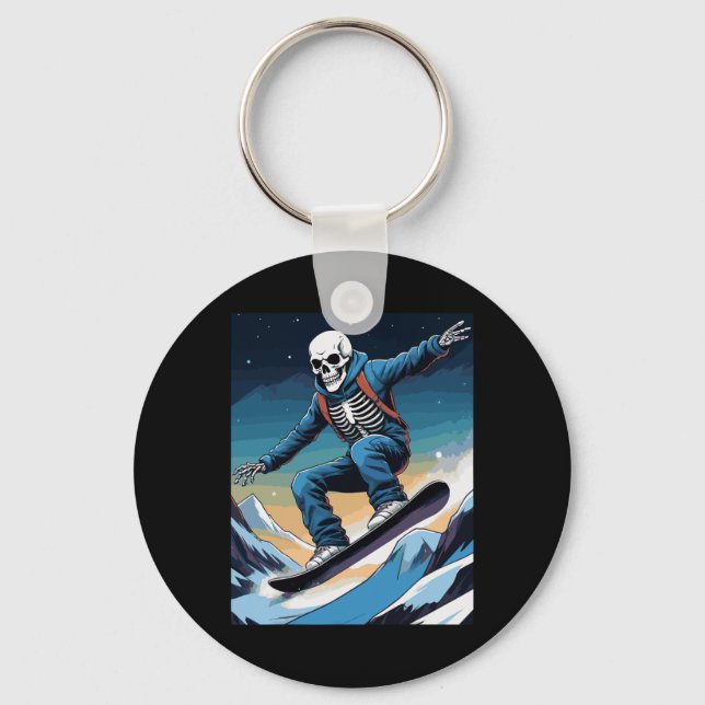Snowboard Streetwear Snowboarding Skull Snowboarde Key Ring (Front)