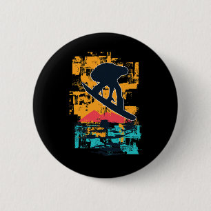 Snowboard Sunset Big Air Jump For Snowboarders 6 Cm Round Badge