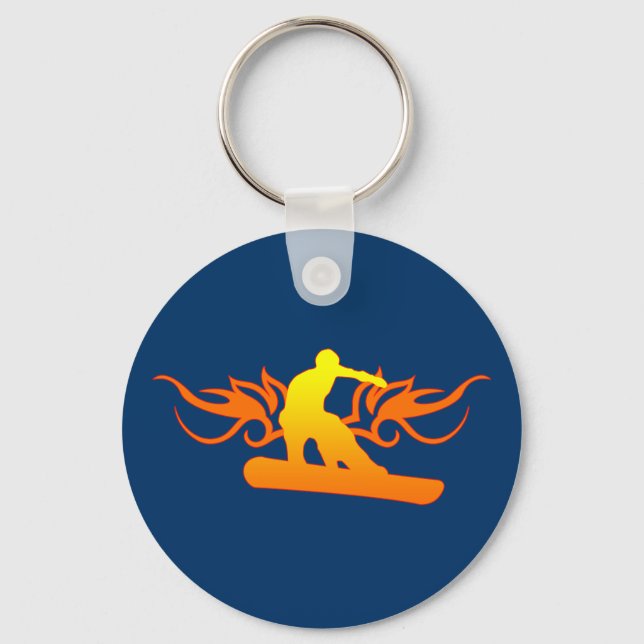 snowboard. tribal. key ring (Front)
