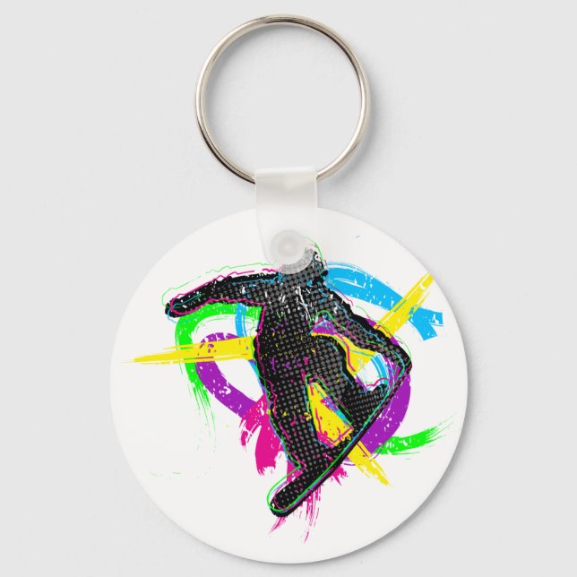 Snowboard Trick Key Ring (Front)