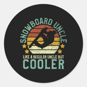 Snowboard Uncle Funny Vintage Snowboarding Gift Sn Classic Round Sticker