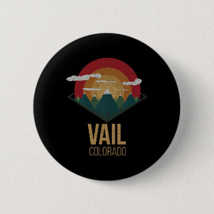 Snowboard Vail Colorado Ski Winter Mountain Gift S 6 Cm Round Badge