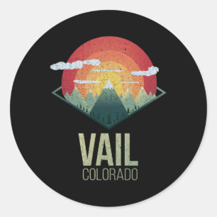 Snowboard Vail Colorado Ski Winter Mountain Gift S Classic Round Sticker