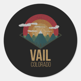 Snowboard Vail Colorado Ski Winter Mountain Gift S Classic Round Sticker